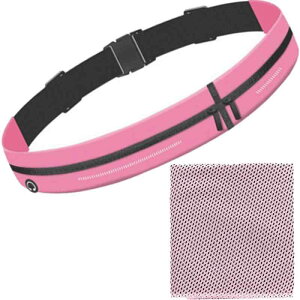 ランニング ポーチ 揺れない 驚きのフィット感 【冷感タオル付】防水 防汗 大容量 独立2ポケット マラソン ウエストポーチ ジョギング スマホホルダー ウォーキング スマホポーチ ストレッ