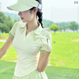 TASHI GOLF 速 乾性 通気 性 半袖 レディース 韓国 版 スリム ゴルフ ウェアレディースストレッチスカートテニスフェザー
