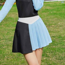 韓国 風 ゴルフ ウェアレディーススーツ 春 長袖 ポロ カラ Tシャツ レディース トップ 露出 防止 プリーツショートスカート