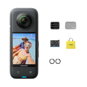 Insta360 X3 �b360�x�J���� �A�N�V�����J���� �V�^1/2�C���`48MP�Z���T�[ IPX8�h�� 5.7K360�x���� 72MP360�x�ʐ^ ��u���␳ �A�N�e�B�uHDR 4K��l�̎��_ 60fps���B�� 360�x�����ێ� AI�ҏW ��������2