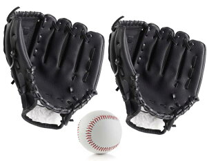 Takerei 野球 グローブ キャッチボールセット 練習 グローブ2つ 大人セット 親子セット ソフトボール 兼用 右利き 初心者向け ファミリースポーツ 軟式ボール付け