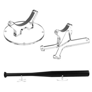 EsiFare 野球バットホルダー 2個セット 野球バットラック バットディスプレイラック アクリル製 ソフトボールバットオーガナイザー ボール置き台 滑り止め スポーツ記念品装飾収納 展示用