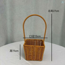 模造 籐 編み ハンド バスケット、 青い 花の バスケット、 写真 用の 花、 スイカの 青い バスケット、 手作りの 月と 日