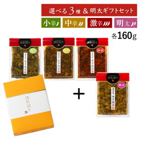 送料無料！辛さを選べる辛子高菜160g 4枚ギフトセット 「漬物語り」小辛・中辛・激辛 漬物 ごはんのお供 ギフト ピリ辛 九州 手土産 酒の肴
