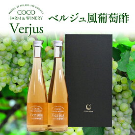 ギフト フルーツビネガー 飲むお酢 ぶどう酢 Verjus（ベルジュ） 500ml×2本 ギフト対応 ノンアル ジュース ドリンク プレゼント 健康 栄養 お取り寄せ 人気 果実酢 飲む酢 お酢 フルーツ フルーツ酢 健康食品 敬老の日 ココ・ファーム・ワイナリー