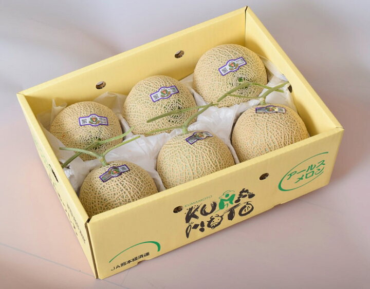 メロン|アールスメロン|【ＪＡタウン】産地直送 通販 お取り寄せ ka2熊本県産アールスメロン等級藤Sサイズ1箱6玉入り