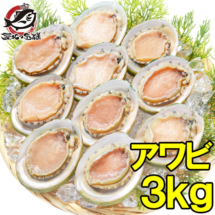 楽天市場 送料無料 あわび Lサイズ 3kg 合計36個 1箱12個入り 殻つきお刺身用アワビ 高級料亭でも使用する新鮮な殻付きあわび あわび アワビ 鮑 お造り バター焼き ステーキ おせち 翡翠の瞳 貝柱 築地市場 豊洲市場 寿司 ギフト Rn うに カニ まぐろなら築地の王様