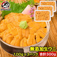 送料無料 うに 冷凍生うに 無添加 100g×3パック 最高級Aグレード うに丼約6杯分のお試しサイズ ウニ ウ…
