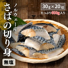 無添加 天然 ノルウェー産 鯖 無塩 30g×20切 600g 冷凍 切り身 切身 パック サバ　さば 西洋サバ 骨とり 骨取 骨取り 骨ぬき 骨抜き 解凍せずにそのまま使える まとめ買い