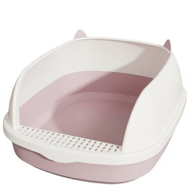 猫トイレ トイレボックス 猫トイレ 猫トイレ 屋内猫トイレ ポータブル猫トイレ洗面器 スプラッシュトレイ ペットトイレトレイ ウサギ ウサギ 猫トイレ (パープル,S)