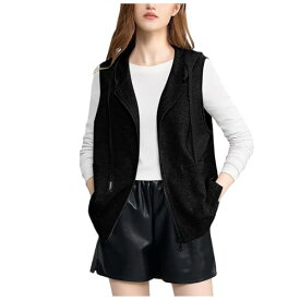 レディース ノースリーブ パーカー 個性的 学園風 ベスト カーディガン オープンフロント 上品 トップス ジレ アウター レイヤード 前開き 無地 羽織 ライトアウター パーカー風 春 夏 ジップアップパーカー 大人 着回し