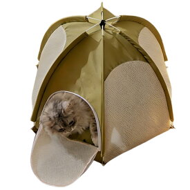 ペットテント 猫 犬 折りたたみ メッシュ 2way 通気性 キャットハウス 室内 屋内 ペット用テント 簡易テント ドーム型 ケージ 涼しい 蒸れない 洗える 収納便利 ジッパー 扉付き コンパクト 持ち運び ペットベッド 四季通用 夏