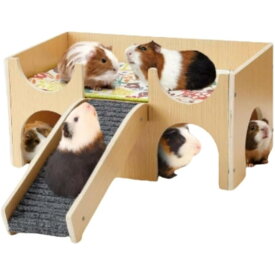 ハムスター ハウス 隠れ家 | 木製小動物ケージ うさぎ ハリネズミ モルモット 用運動エリア 隠れ家 (形)