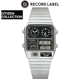 送料無料　正規品　CITIZEN　シチズン　RECORD LABEL ANA-DIGI TEMP　レコードレーベル　アナデジテンプ　JG2101-78E　温度計測機能　ラッピングサービス　バンド調整サービス