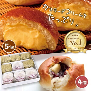 【楽天1位】クリーム好きのためのクリームパン5個&あんバターパン4個 詰め合わせ【送料無料】 お中元 くりーむ 食べ物 スイーツ カスタード 生クリーム あんぱん あんパン プレゼント ギ