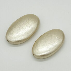 ウッドパール 通し穴 平ナツメ ベージュ ウッドビーズ ウッドパーツ 木製ビーズ デザインビーズ パール調 パール塗装 両穴 大人カラー ラウンド 楕円 オーバル ビーズ パール アクセサリーパーツ パーツ アクセサリー材料