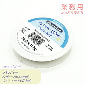 【大巻】ビーズスミス アーティスティックワイヤー シルバー色 22ゲージ 全長37.8m 1巻 業務用 大容量 大量 ワイヤー ノンターニッシュ シルバー 折れにくい 劣化しにくい 耐久性 手芸 ジュエ