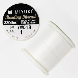 MIYUKI ビーズステッチ糸 K4570-1 ホワイト #40 (0.2mmφ) 50m巻・500m巻 1個 白 ビーズ刺繍 ビーズステッチ用 糸 テグス ナイロン アクセサリー ジュエリー ビーズ 製作 ハンドメイド 手芸 クラフト