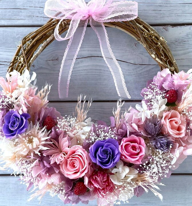 楽天市場】プリザーブドフラワー リース 壁掛けフラワー 玄関装飾 玄関  