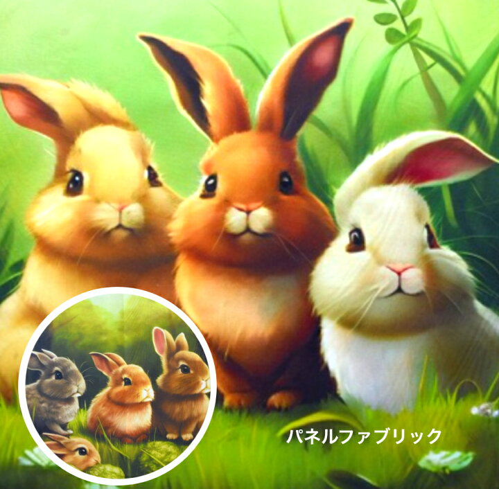 楽天市場】【2023 干支】写真のようなパネル生地！「rabbit friend 