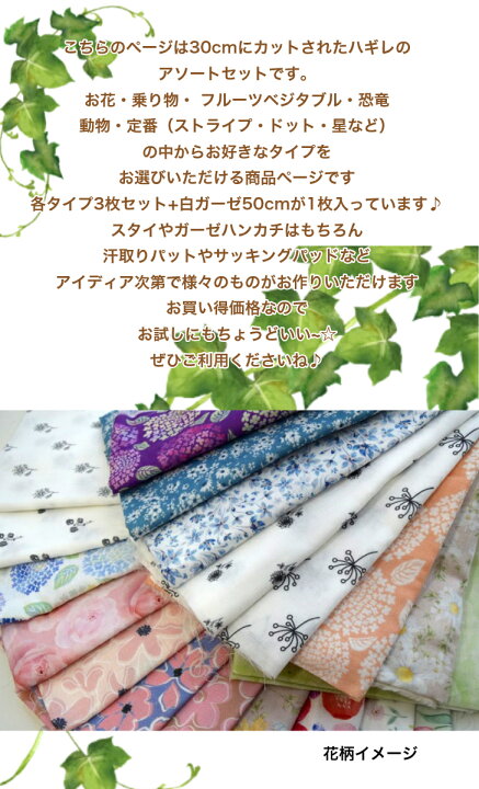楽天市場】タイプを選べる♪ダブルガーゼお買得ハギレセット♪「30cm 