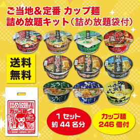 ご当地＆定番 カップ麺 詰め放題キット　1セット約44名分【送料無料 ラーメン カップ麺 カップ焼きそば うどん そば 麺のスナオシ 販促品 プレゼント イベント 景品 集客 配布 つめほうだい つかみどり つかみ取り 詰合せ 詰め合わせ ギフト ノベルティ 粗品 まとめ買い】