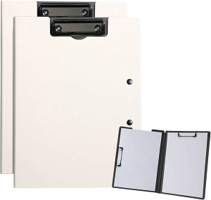 【2個セット】ALLMIRA バインダー クリップホルダー a4 2つ折り クリップボード 二つ折り クリップファイル 両面 ダブルクリップ 折りたたみ おしゃれ ふたつ折り 商談 病院 教師 不動産 2個入