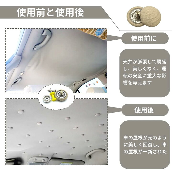 楽天市場】【即納】カー屋根の修理リベット 60個入り 車天井垂れ修理 