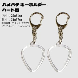 【即納】【2個セット】ハメパチ ピック・キーホルダー/ティアドロップ型用 ピックホルダー お好きなギターピックをキーホルダーに ピックケース 透明 推しグッズ