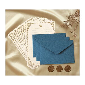 【当日出荷】レターセット 手紙 【封筒3枚+便箋10枚+切手3枚】ヴィンテージレターセット 手紙セット 便箋と封筒 レトロな立体縦模様デザイン プロポーズの手紙 ラブレター メッセージカー