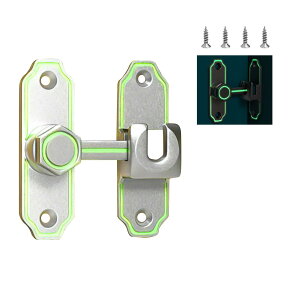 【当日出荷】ドアロック 90度・180度兼用 後付け 防犯 蛍光 引き戸 鍵 亜鉛合金 回転式 室内ドア 鍵 取り付け簡単 穴あけ不要 ドア開け防止 ドアバックル 部屋 玄関 窓 スライドドア 耐震ラッ