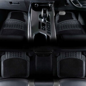 新型汎用 フロアマット 車 に適用ヴェルファイア アルファード/RAV4/シエンタ/プリウス/ハリアー カーマット ユニバーサル 立体構造で汚れキャッチ 耐摩耗性 滑り止め 丸洗い フリーカット 4
