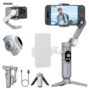 �y���������z�W���o���X�^�r���C�U�[ �X�}�[�g�t�H���p 3���W���o�� �h��h�~ iPhone 15/14/13 Pro Android�p LED���C�g���� 1/4�C���`�X���b�h TikTok�p�g�ѓd�b�z���_�[ Vlogging Live-Stream Smart X �O���[