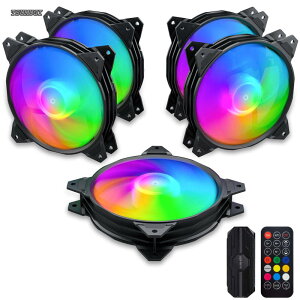 �y���������zPC�P�[�X�t�@�� 120mm �É� ARGB �t�@�� �����\ LED�t�@�� 6PIN�R�l�N�^ �����R������ �t�@���n�u�t�� ��p�t�@�� 5V 3PIN �}�U�[�{�[�h���� ASUS Aura Sync�ɑΉ� ���^ ���g 5�{1�Z�b�g�uPF12