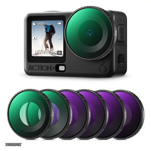 �y���������zCONCEPT Osmo Action 6 �p �t�B���^�[�Z�b�g(CPL+ND8+ND16+ND32+ND64+1/4�u���b�N�~�X�g)�����Y�ی� AGC���w�K���X �����ߗ� �v���e�N�g�t�B���^�[ 28�w�i�m�R�[�e�B���O �����h�� �����ȒP
