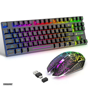 �y���������zLANG T87 80% 3in1 �����L�[�{�[�h�}�E�X�Z�b�g 2.4G���C�����X�L�[�{�[�g usb-a type-c 2in1���V�[�o�[ ���C���{�[�o�b�N���C�g 87�L�[ �R���p�N�g �[�d�� �p��z�� 800/1600/2400DPI �É� LED��