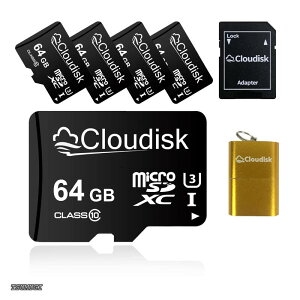 �y���������zSD�J�[�h64 GB(5�Z�b�g) �t���b�V���J�[�hMicro SDXC�N���X10 A 2 U 3�ASD�A�_�v�^�A�J�[�h���[�_�[�i64 GB�j