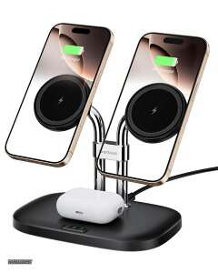�y���������z17/16�Ή� ���C�����X�[�d�� 2��A�}�O�Z�[�t iphone �[�d�X�^���h 2�䓯���A�}�O�l�b�g�� �u�������AiPhone 17/16/15/14/13/12�V���[�Y�Ή��AAirPods Pro 3/4/Pro 2/Pro/3�Ή��ASwanScout 706M