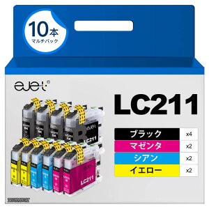 �y���������zLC211 LC211-4PK �u���U�[ �p �C���N LC211 LC211BK 4�F��e�ʃZ�b�g(���v10�{) brother �p DCP-j968N DCP-J562N MFC-J737DN MFC-J837DN MFC-J887N MFC-J907DN MFC-J997DN MFC-J997DWN DCP-J767N DCP-J963N �c�ʕ\�� �y�V�E��