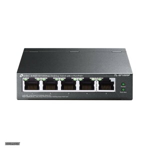 �y���������z�X�C�b�`���O�n�u 5�|�[�g 10/100Mbps PoE+�Ή��|�[�gx4 �e�|�[�g30W(���v67W�܂�)�܂Ły�G�N�X�e���h���[�h: 250M�܂Őڑ��zTL-SF1005P