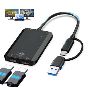 �y���������zto HDMI �A�_�v�^�[ [1080P �t�� HD �Ή�] HDMI �X�v���b�^�[ �f���A�����j�^�[�p ��ʊg���R���o�[�^�[ 1 �C�� 2 �A�E�g �}���`�X�N���[���g���@ MacOS/Windows11/10/8/7 �m�[�g�p�\�R���Ή�