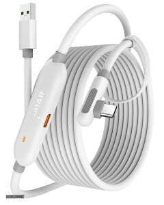�y���������z�����N�P�[�u�� �[�d�@�\�t�� Meta Quest 3S/Quest 3/Oculus Quest 2/Pico 4�ɑΉ� �Q�[��PC/Steam VR�p �y5Gbps�����f�[�^�ڍs ���ϋv�i�C�����f�ށzUSB-A 3.3 & Type C�P�[�u�� �V�тȂ���[�d