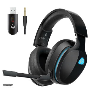 �y���������z���C�����X 2.4G USB�A�_�v�^�[ Bluetooth 5.3 �L�� 3WAY�ڑ� PS5 PS4 PC Switch �X�}�[�g�t�H�� Xbox One �Ή� 50MM�h���C�o�[ ��x�� 40H�Đ� �}�C�N�t�� �u���b�N Gvyugke CT300