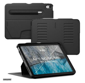 �y���������zCASE iPad Air �P�[�X 11�C���` (M4 2026 & M3 2025 & M2 2024) / 10.9�C���` ��5���� & ��4���� (2022 / 2020) �ɔ� �����Ռ��ی� 8�i�K�X�^���h�@�\ �y���z���_�[ ���C�����X�[�d �I�[�g�X���[�v (Ai