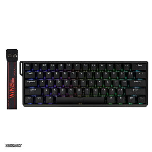 �y���������zAULA WIN60 HE 60% �L�����C�L�[�{�[�h �����\�ȍ쓮�_ 8000Hz�|�[�����O���[�g �z�[�����ʃX�C�b�` �z�b�g�X���b�v�Ή� FPS�Q�[���p(Black)