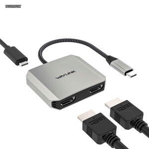 �y���������zUSB C HDMI �ϊ��A�_�v�^ Type C �f���A���|�[�g�A�_�v�^2*HDMI �A�_�v�^87W �o�� 2x4K��30Hz MacBook Pro 2019/iPad Pro 2020/Dell XPS 13/15/�Ȃǂȋ@��ƌ݊��A Mac OS/iPad OS/Windows11�y�т��̈ȍ~/Android 