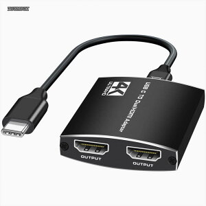 �y���������zC �f���A�� HDMI �ϊ��A�_�v�^ �n�u 4K@60Hz 4-IN-1 ���z�� �����o�� Type C hdm i 2�|�[�g�g�� hdmi 2�� �}���`�f�B�X�v���C3��ʏo�� Dual 2��� MST hdm i�f���A�����j�^�[ �g�����[�h Mac-Book p