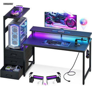 �y���������z�Q�[�~���O�f�X�N �p�\�R���f�X�N �R���Z���g&LED�t�� ��130cm �� pc�f�X�N �Q�[���f�X�N gaming desk �����o�������j�^�[��t�� �Q�[�~���O�e�[�u�� �I�t�� ���E����ւ��Ή� �J�[�{