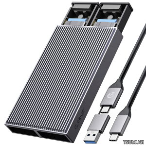 �y���������zM.2 SSD �O�t���P�[�X NVME �P�[�X SSD �P�[�X M Key PCIe 2230/2242/2260/2280 M.2 SSD�p USB C - M2 �P�[�X�H��s�v �A���~�j�E�� M.2 �P�[�X UASP Trim�w�߂��T�|�[�g �ő�2x4TB BM2C3-2N (M.2 NVMe+NVMe)