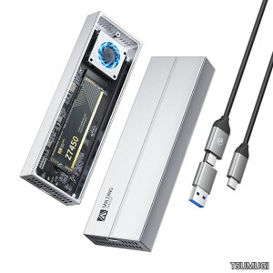 �y���������zZANG MASTER M.2 NVMe SSD �O�t���P�[�X USB4/Thunderbolt 4 40Gbps �ő��`�� ������p�t�@�� �A���~�����{�f�B 2230/2242/2260/2280 SSD���S�Ή� (�V���o�[)